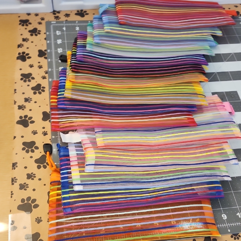 Colorful Striped Mesh Bags - Picture 3 of 5